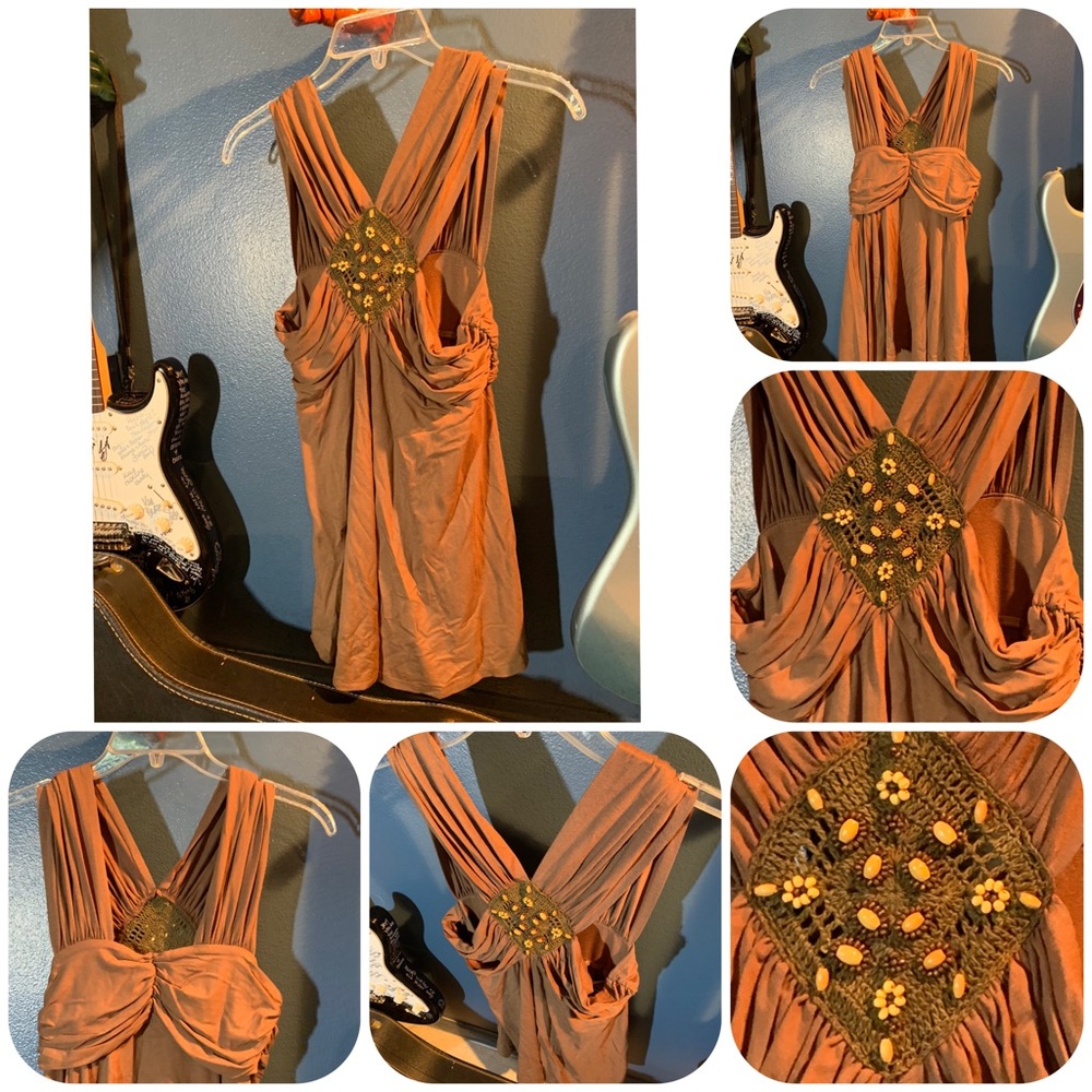 NWT Brown mini dress by Andrea Behar sz M